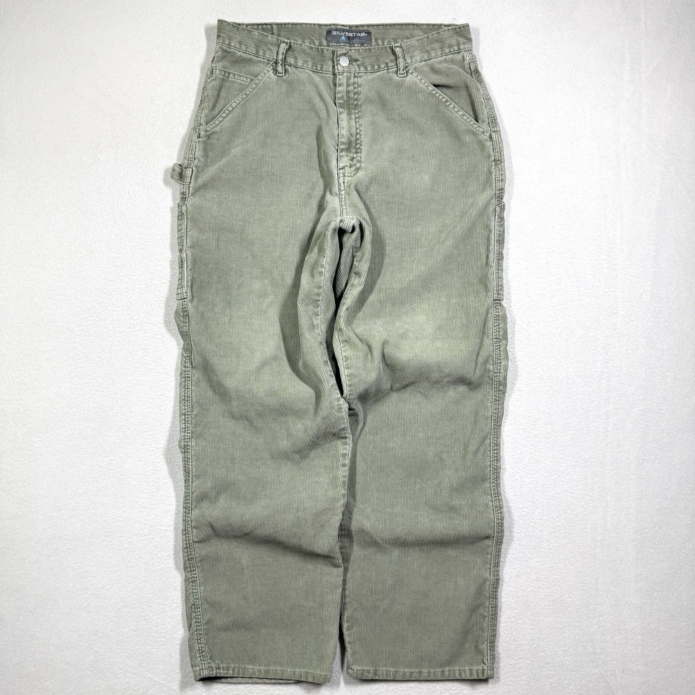 Vintage Levis Silvertab Corduroy Pants Mens 32x32 Carpenter Cargo Baggy Y2K 90s